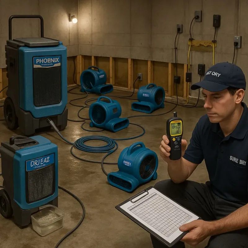 Structural Drying and Dehumidification process in Veneta, OR